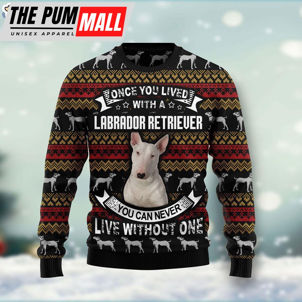 Bull Terrier Vintage Pattern Dog Lover Ugly Christmas Sweater – Christmas Gift For Pet Lovers