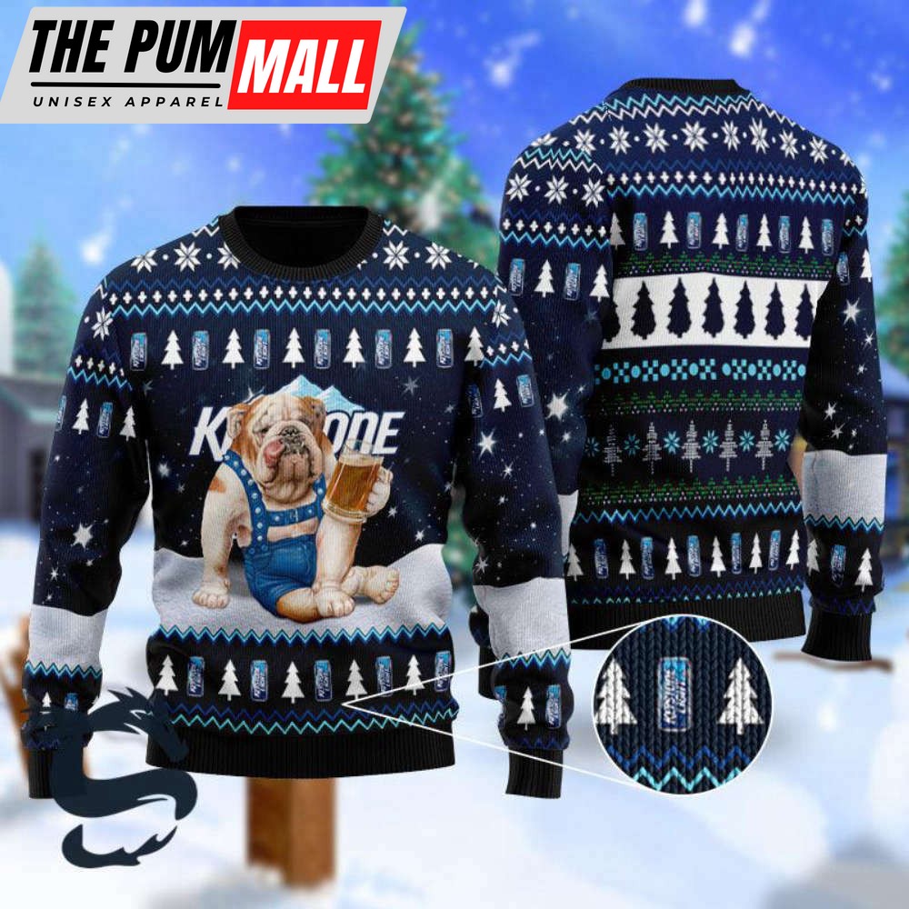 Bulldog Drink Keystone Light Beer Christmas Ugly Sweater – Gift For Christmass Day