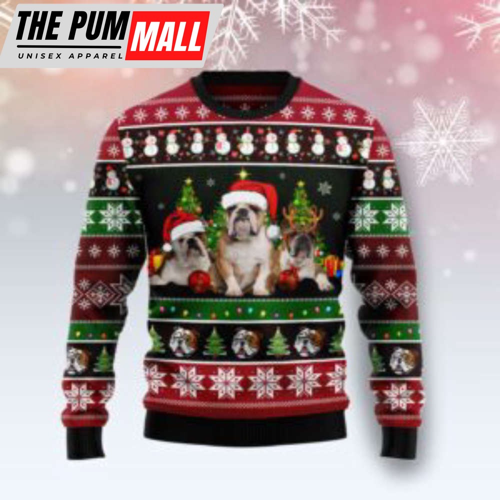 Bulldog Group Beauty Ugly Christmas Sweater For Christmas Day