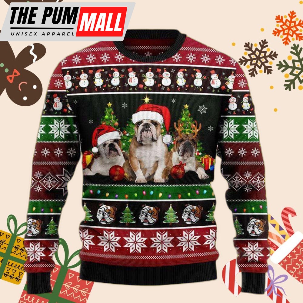 Bulldog Group Ugly Christmas Sweater: Unique Beauty Dog Design