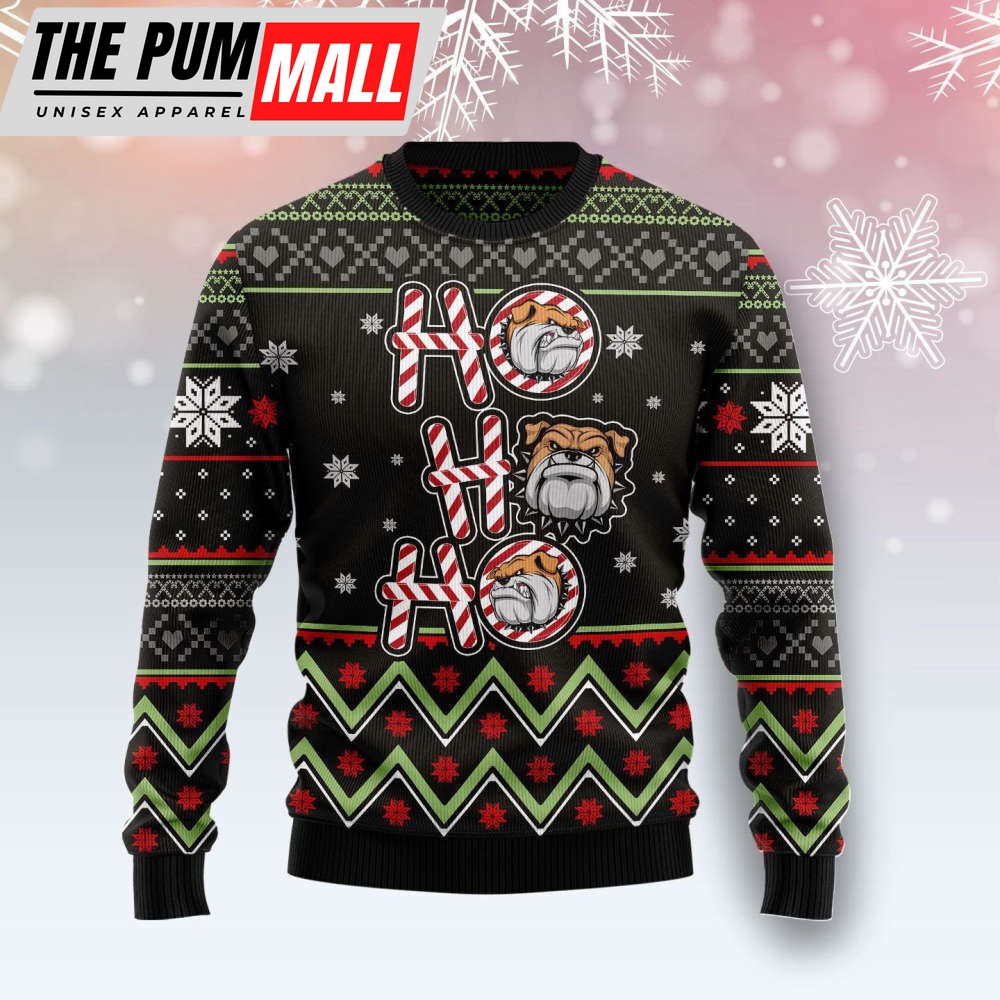 Bulldog Ho Ho Ho Christmas Ugly Sweater, Best Gift For Christmas 2023