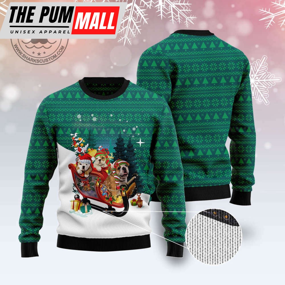 bulldog-sleigh-t3010-ugly-christmas-sweater-holiday-gift-noel-christmas-day-092dxkrl Bulldog Sleigh T3010 Ugly Christmas Sweater -Holiday Gift Noel Christmas Day