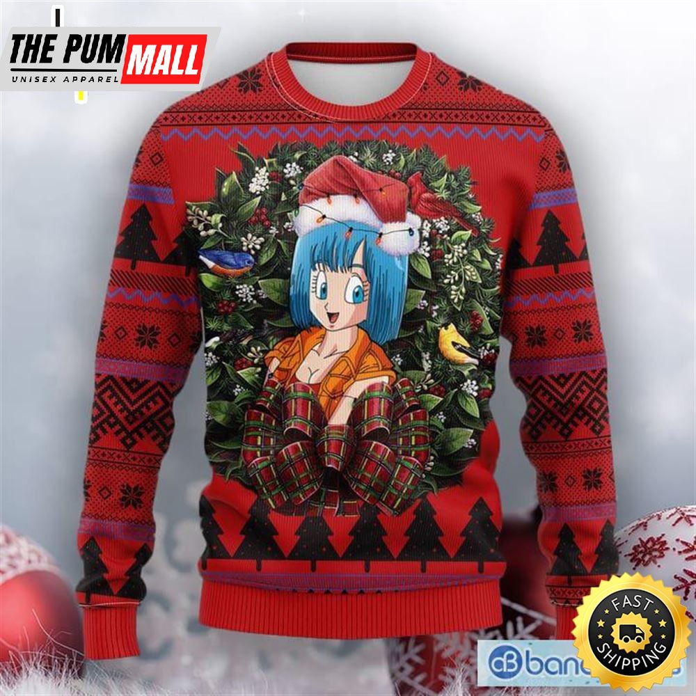 Bulma Goku Dragon Ball Noel Mc Ugly Christmas Sweater Thanksgiving Gift