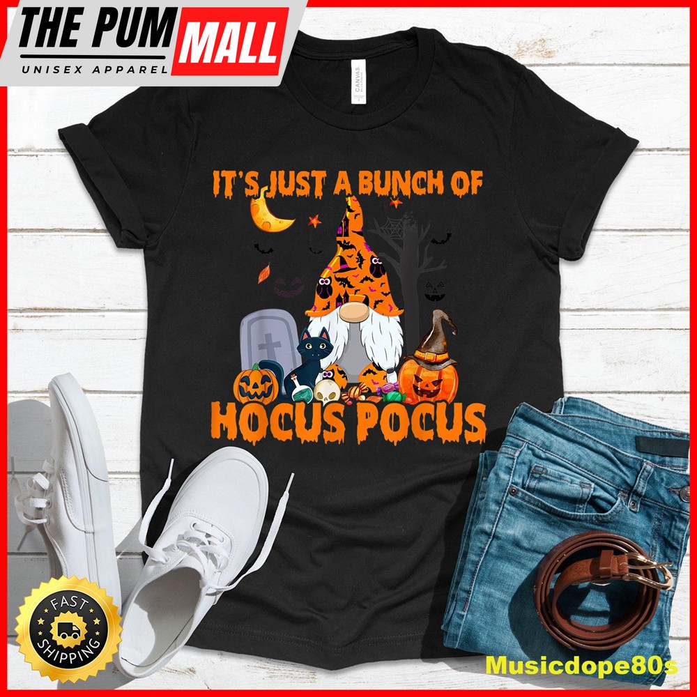 Bunch of Hocus Pocus Pumpkin Gnome Bats Scary Cat T-Shirt
