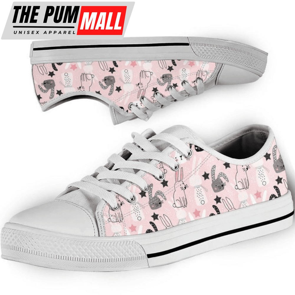 Bunny Rabbit Pattern Low Top Shoes PN205294Sb