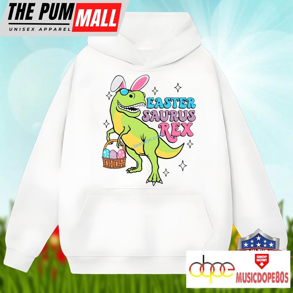 bunny-saurus-rex-dinosaur-with-easter-eggs-shirt-cotton-t38r7oa2 Bunny Saurus Rex Dinosaur With Easter Eggs Shirt Cotton