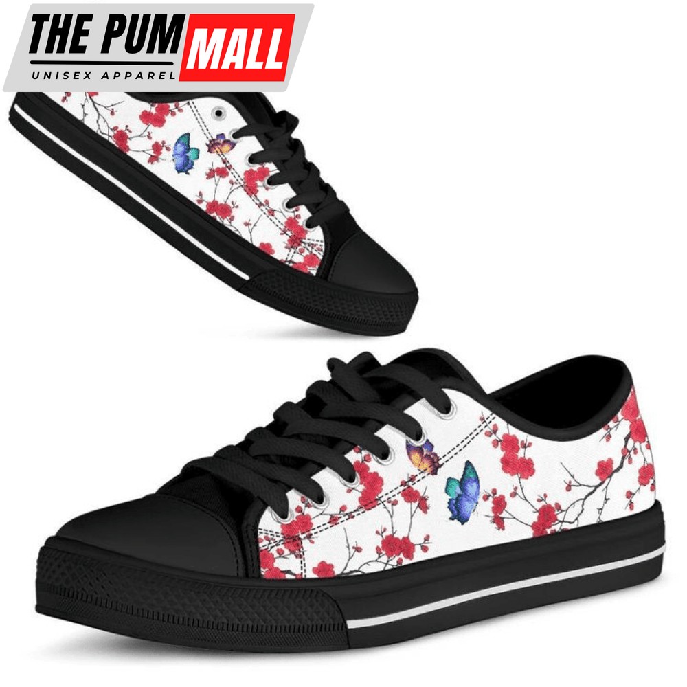 Butterfly Sakura Low Top Cherry Blossom Low Top Shoes PN205279Sb