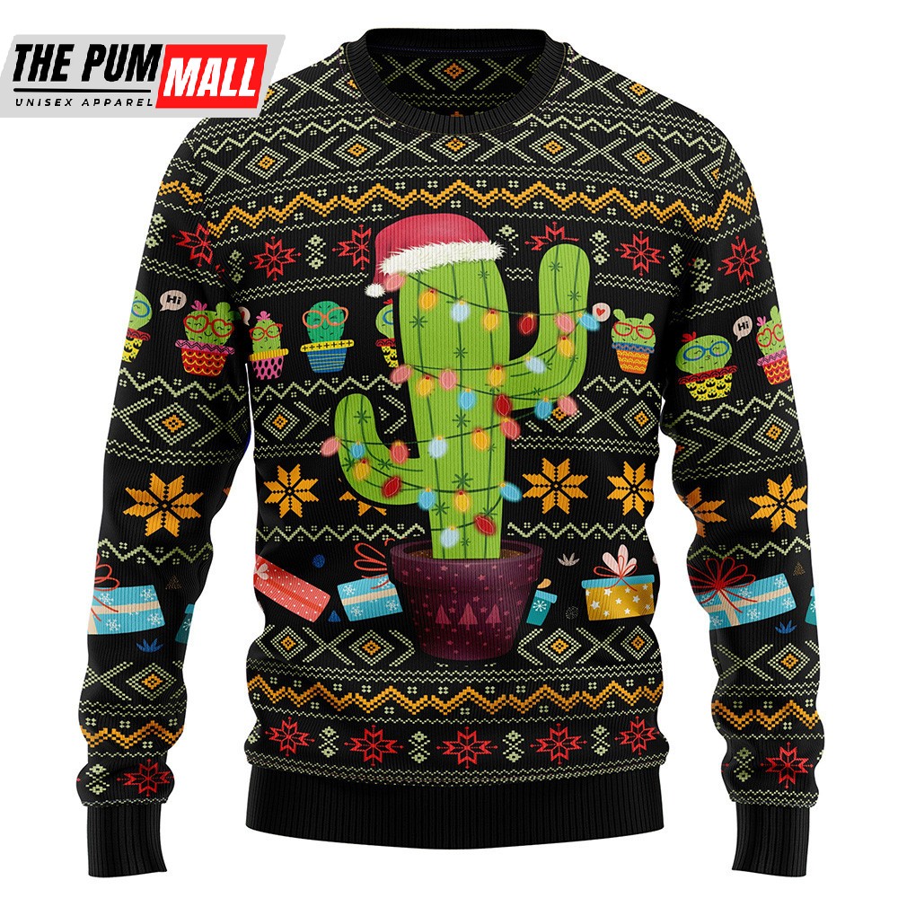 Cactus Xmas Ugly Christmas Sweater Gift For Christmas