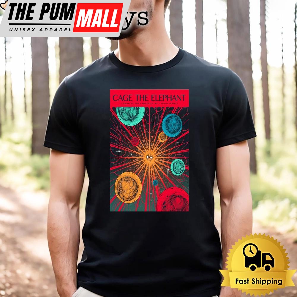 Cage The Elephant Show On August 22 2024 Xfinity Center in Mansfield MA Unisex T-Shirt