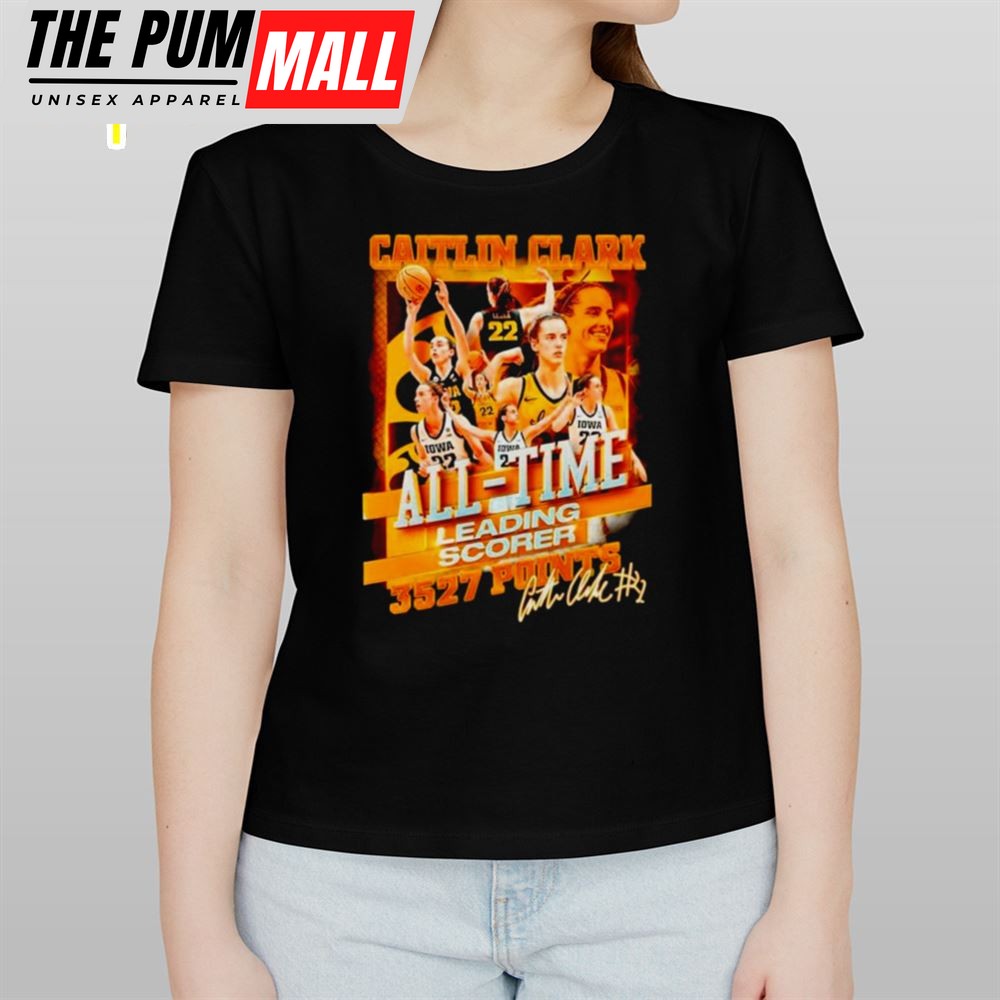 Caitlin Clark Iowa Hawkeyes All-Time Leading Scorer 3527 Points Signature Shirt