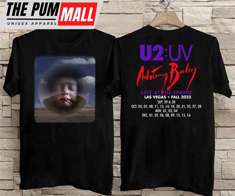 Camiseta Do U2 Achtung Baby Live At Sphere Tour 2023, Camisa Do U2 Las Vegas Fall Tour 2023