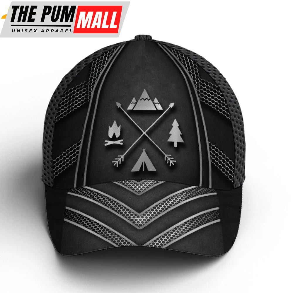 Camping Theme Fire Pattern Classic Baseball Cap