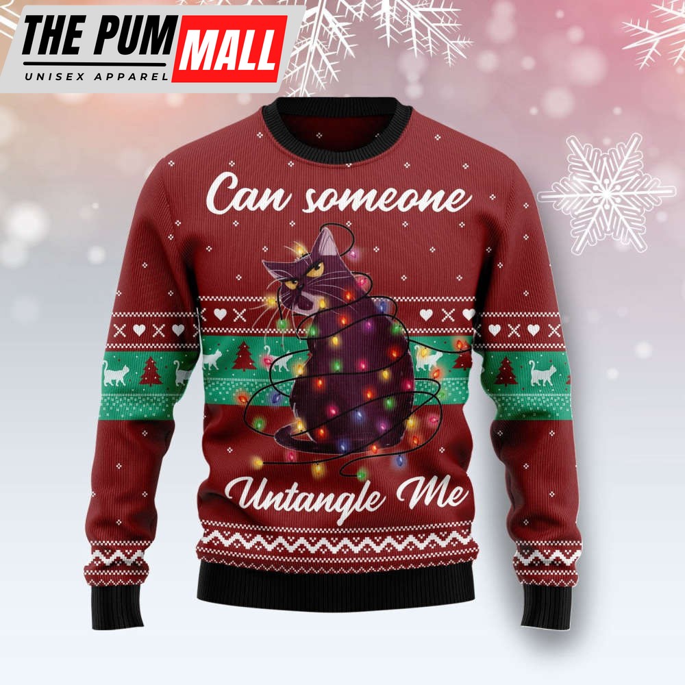 Can Someone Untangle Me Cat Ugly Christmas Sweater, Best Gift For Christmas 2023