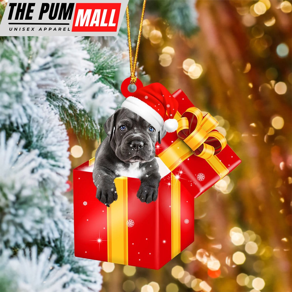 Cane Corso In Red Gift Box Christmas Ornament – Holiday Dog Ornaments Limited Edition