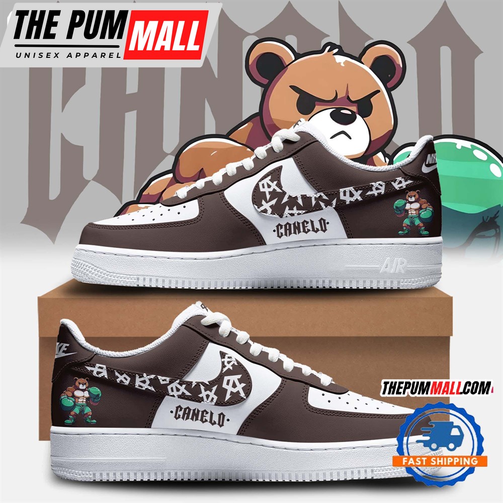 Canelo Alvarez Shoes, Canelo Bear Air Force 1 Sneaker Shoes