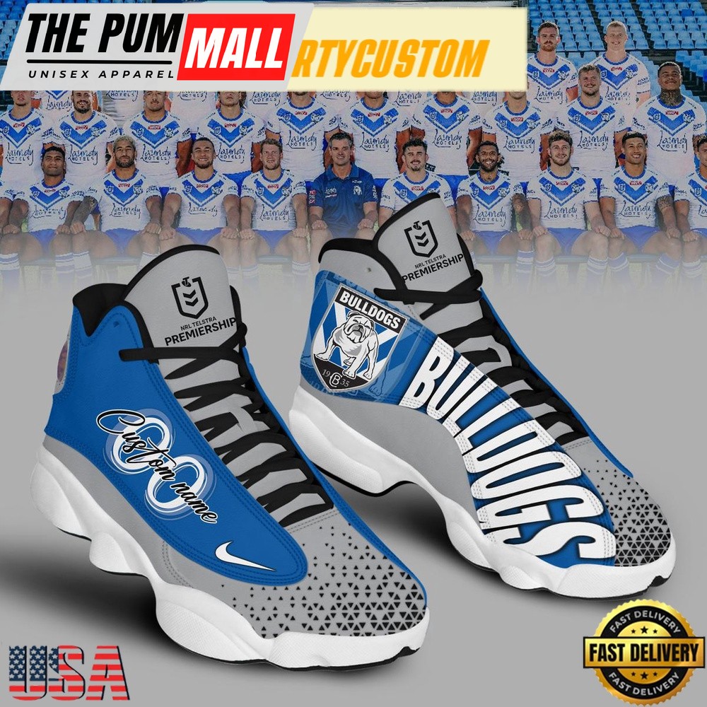 Canterbury Bulldogs Mighty Bulldogs Custom Name Air Jd 13 Shoes Running Sneakers For Womens