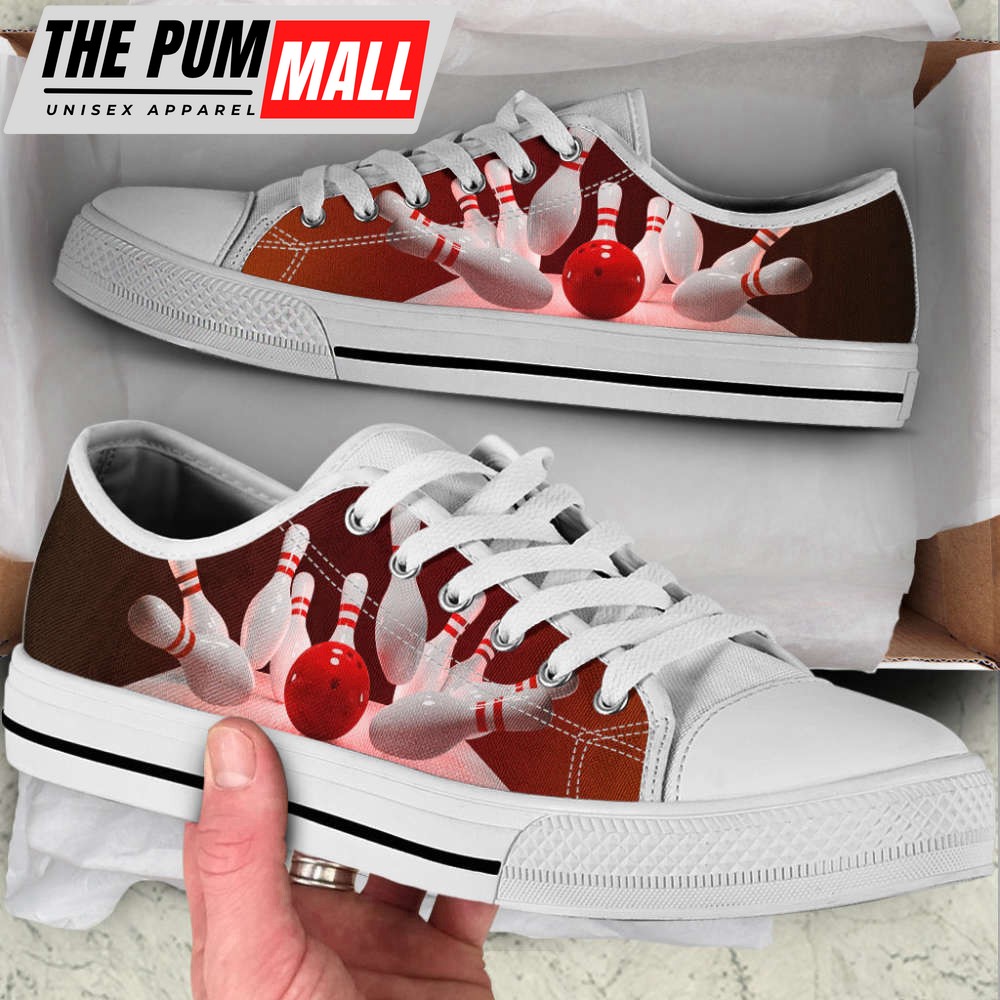 Canvas Print Bowling BG Low Top Shoes: Trendy Fashion Casual
