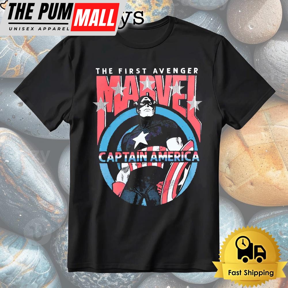 Captain America The First Avenger Marvel Superhero Retro Comic Shirt