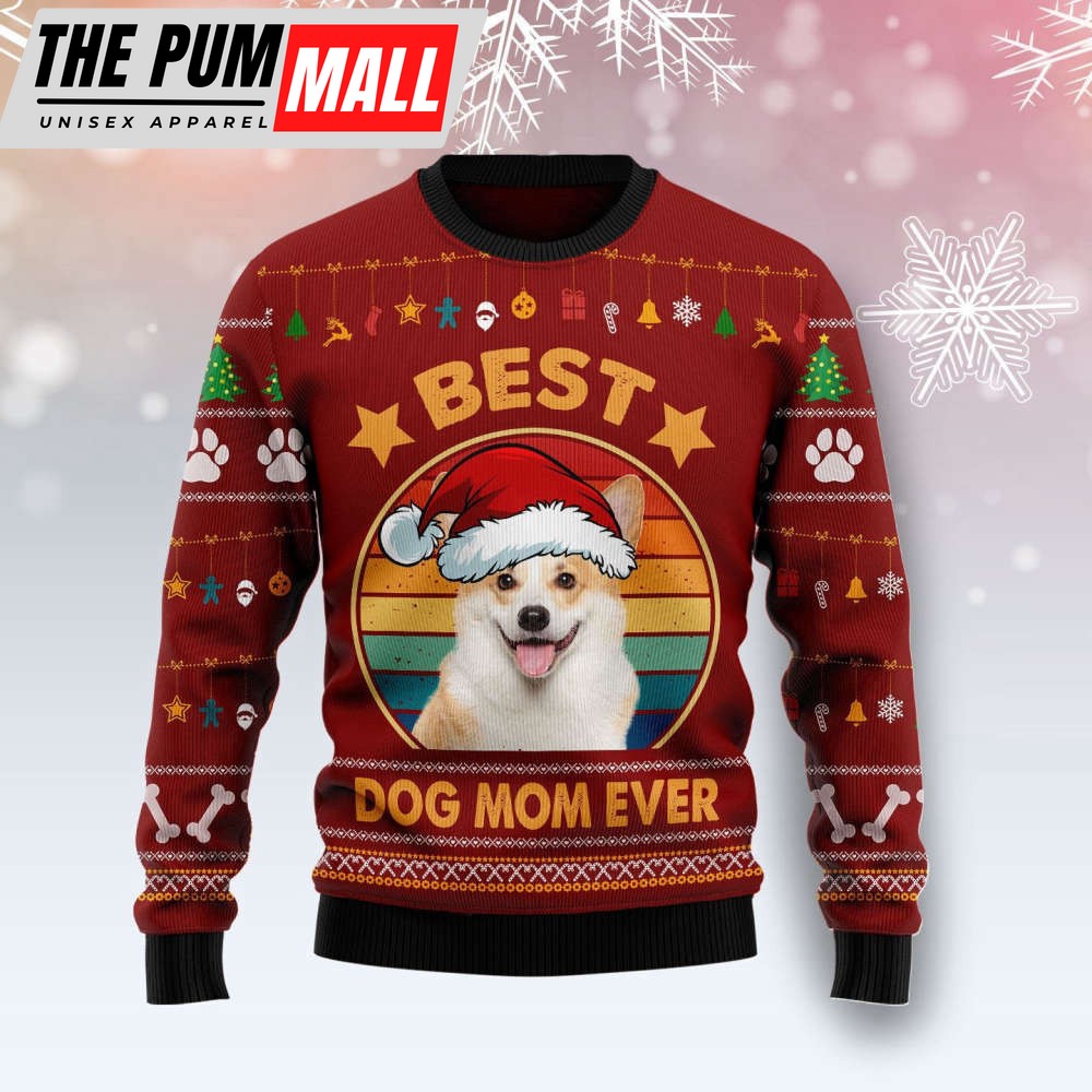 Cardigan Welsh Corgi Best Dog Mom Ever Christmas Ugly Sweater, Best Gift For Christmas 2023
