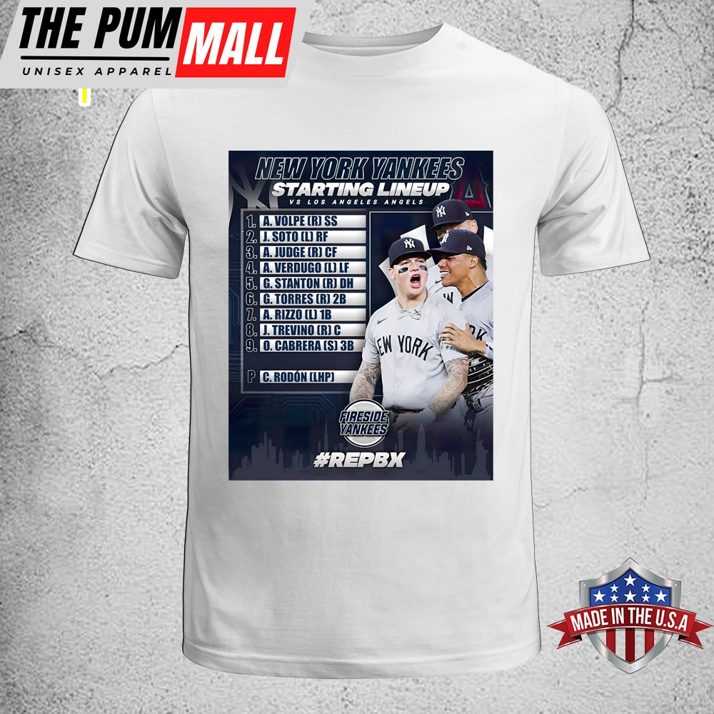Carlos Rodón New York Yankees Starting Lineup MLB 2025 Unisex T-Shirt