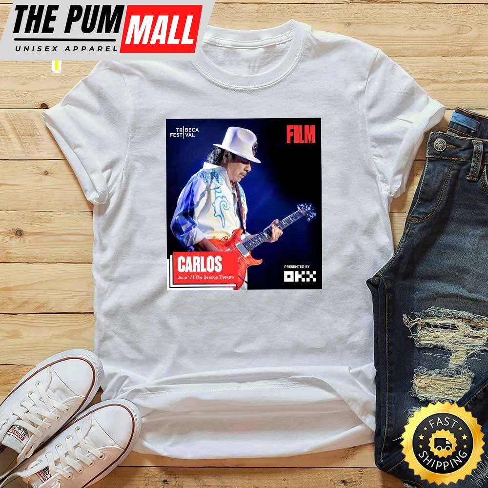 Carlos Santana Film Beacon Theatre Tour 2025 White T-Shirt