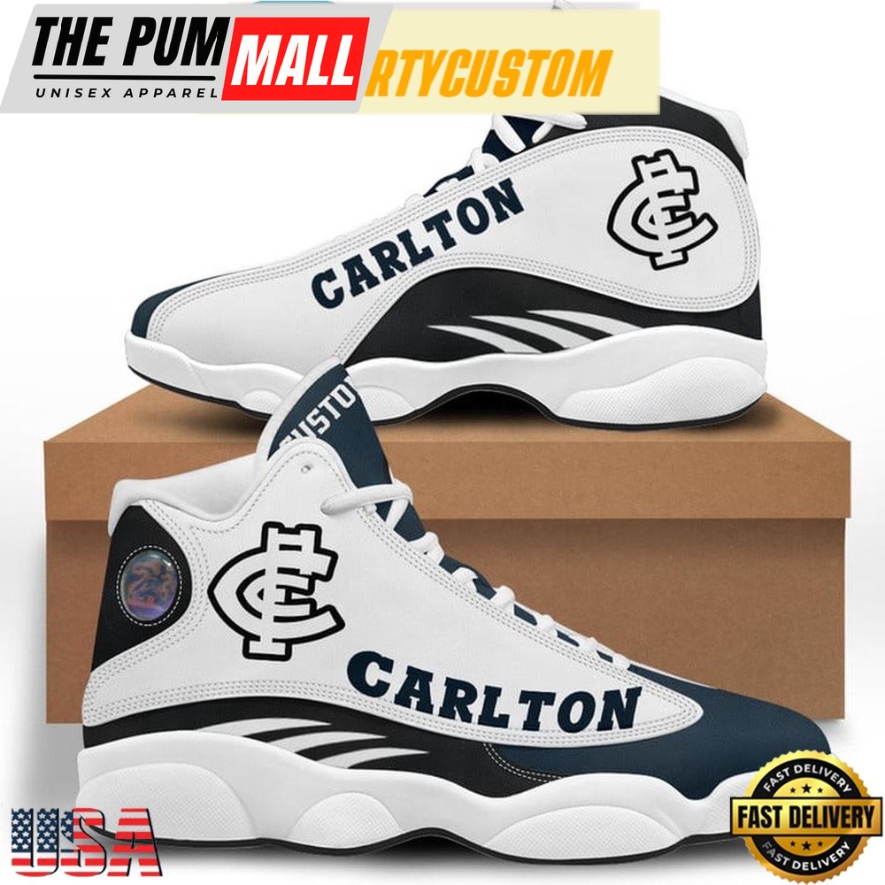 Carlton Blues Football Club AFL Custom Name 2024 Air Jd 13 Shoes Running Sneakers For Womens