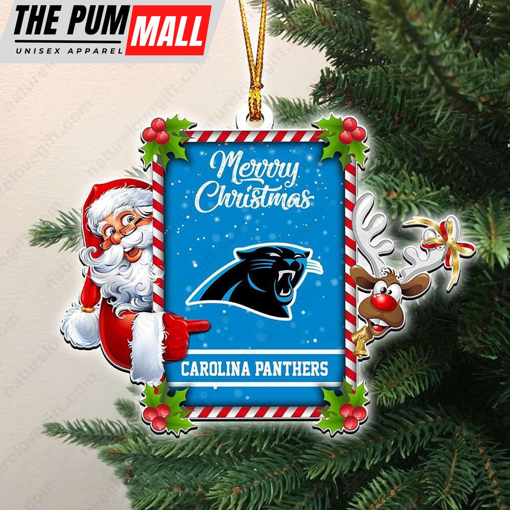 Carolina Panthers Santa And Reindeer Funny Christmas Ornament NFL Gift Limited Edition