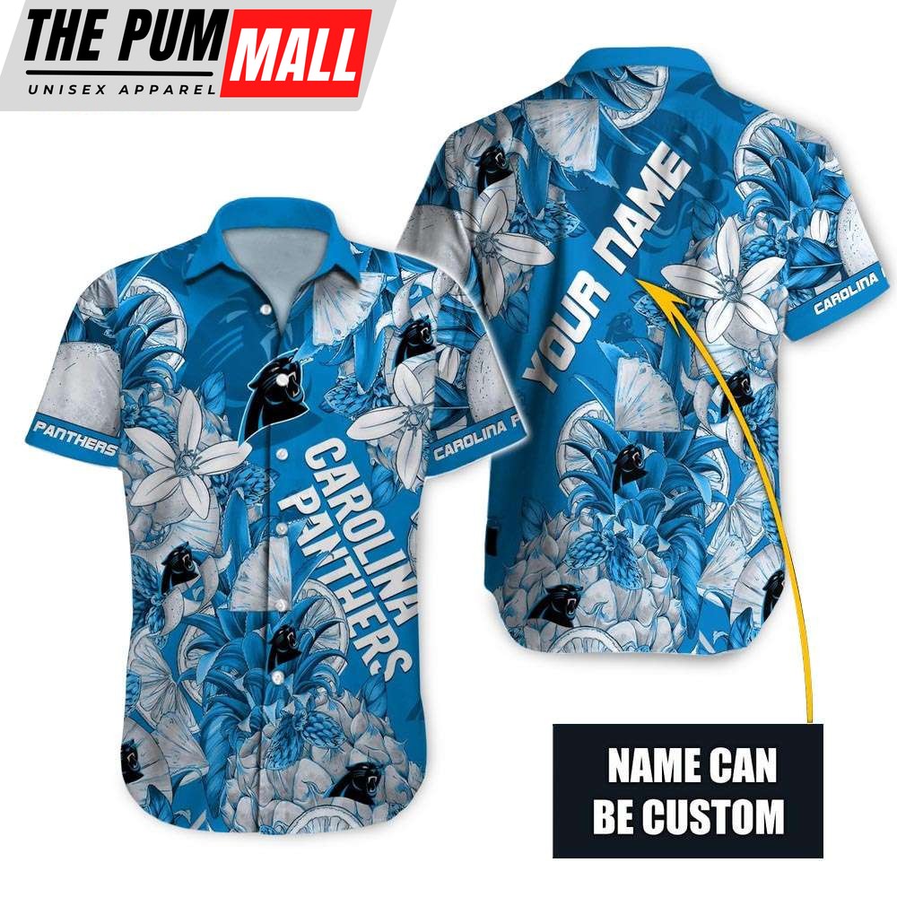 Carolina Panthers Tropical Fruit Personalized Hawaiian Shirt