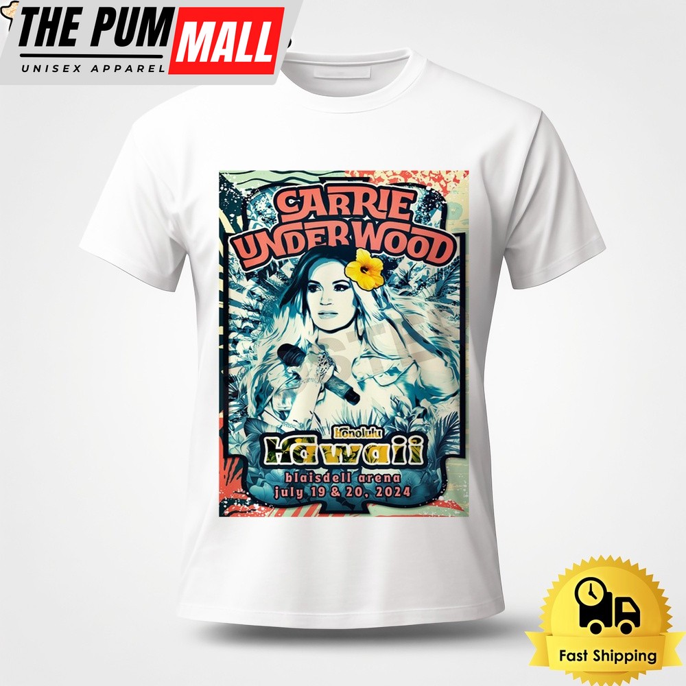 Carrie Underwood At Blaisdell Arena Honolulu Hawaii In July 2024 Unisex T-Shirt
