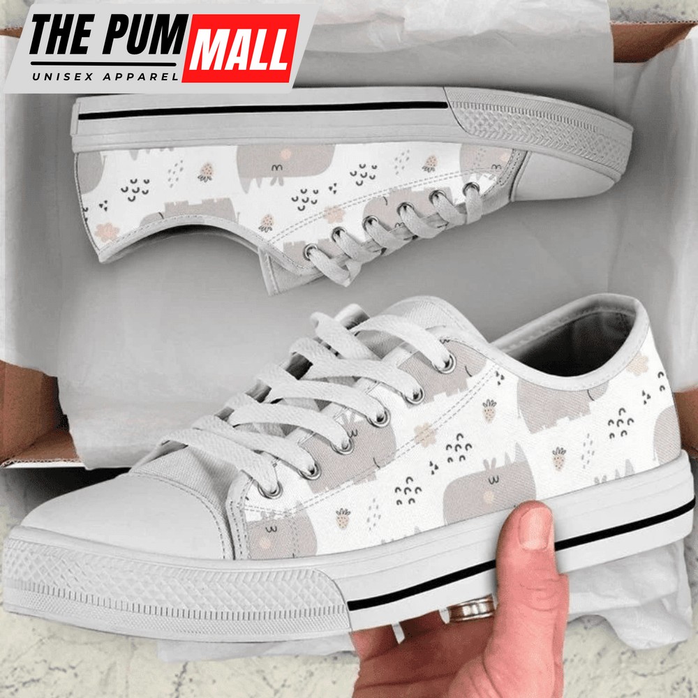Cartoon Cute Rhino Pattern Low Top Shoes PN205382Sb – Trendy Footwear
