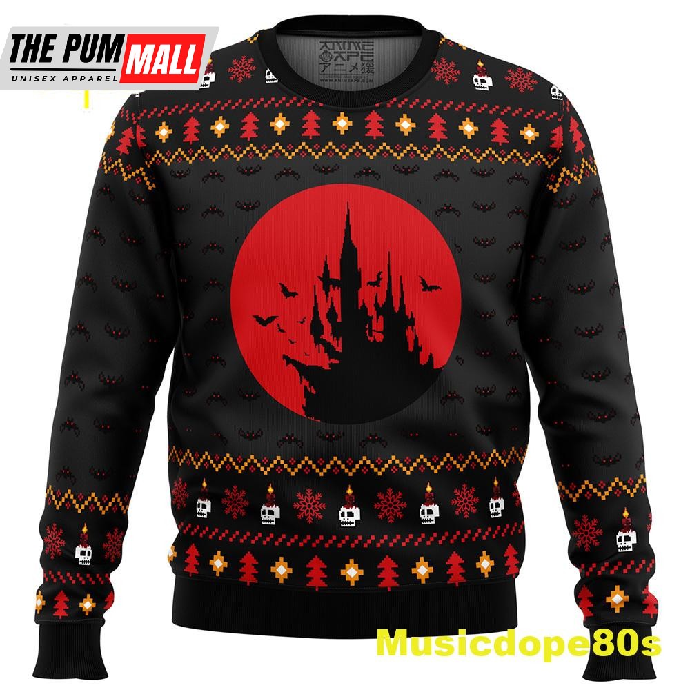 Castlevania Creepy Castle Ugly Christmas Sweater