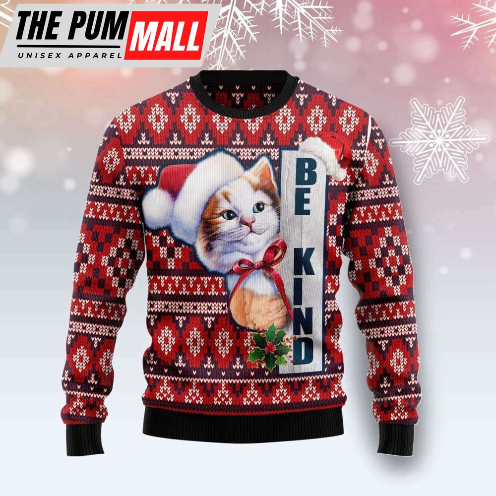 Cat Be Kind Ugly Christmas Sweater, Gift For Christmas 2023