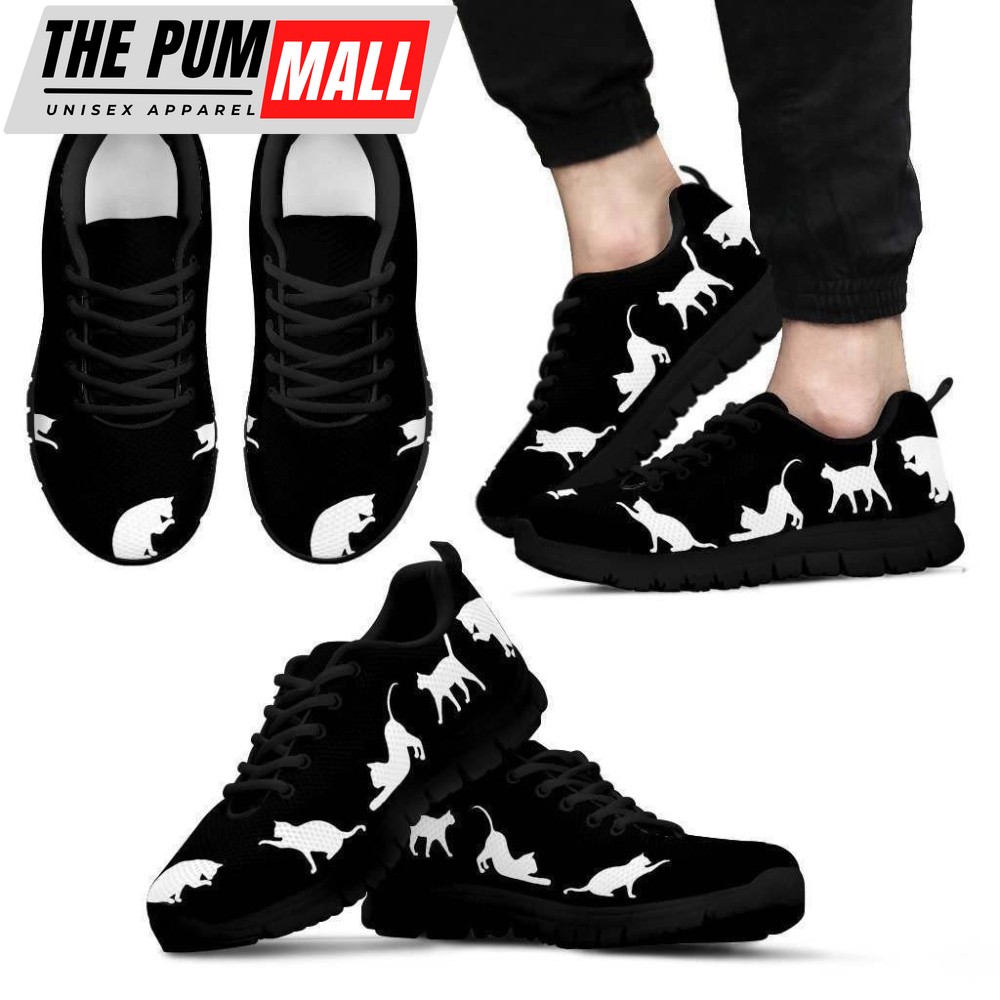 Cat Black Men’s Sneakers Walking Running Lightweight Casual Shoes For Men And Women