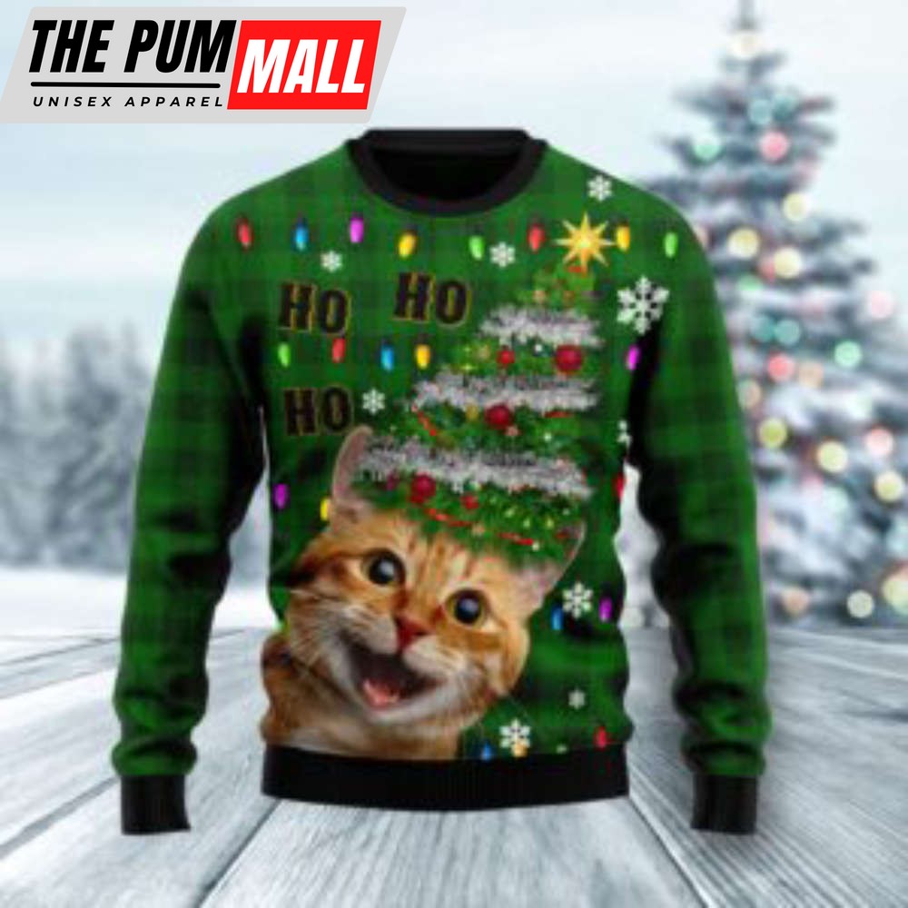Cat Christmas Tree Ugly Christmas Sweater, Christmas Gift For Cat Lover