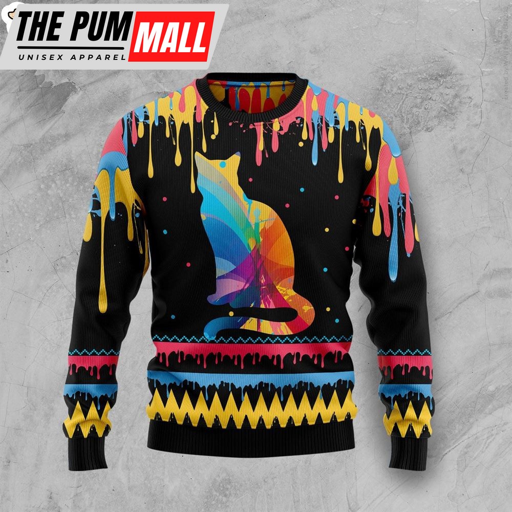 Cat Colorful Beauty Ugly Christmas Sweater – Xmas Gifts For Dog Lovers – Gift For Christmas