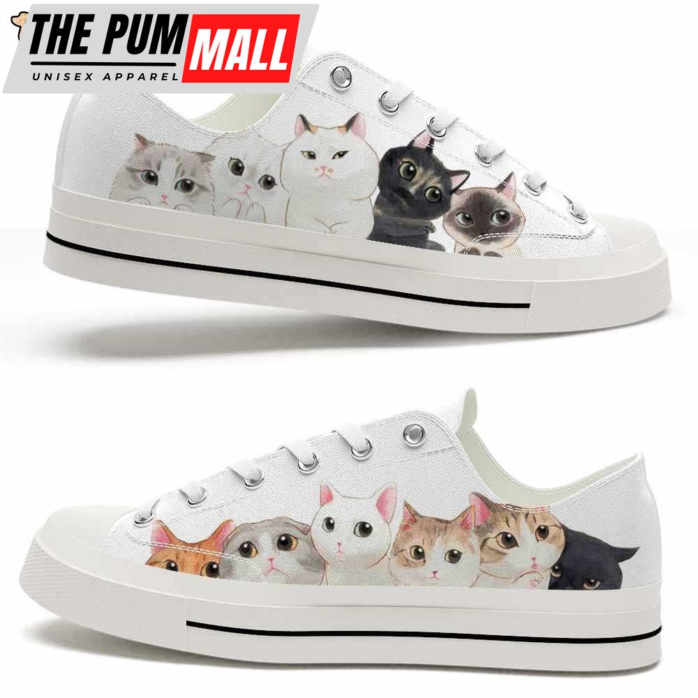 Cat Cute Collection Of Cuteness Low Top Shoes – Happy International Dog Day Canvas Sneaker – Owners Gift Dog Breeders