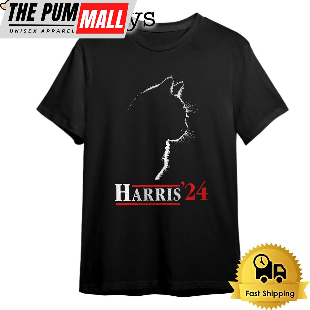 Cat Ladies Harris Funny Cat 2024 President Kamala Harris Dark T Shirt