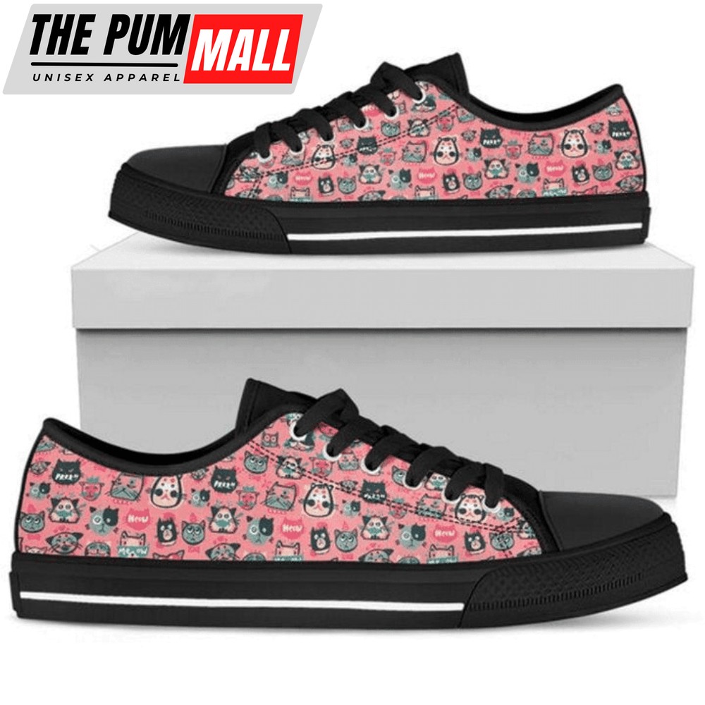 Cat LoverWomen’s Painted Vintage Style Low Top Shoes PN205367Sb