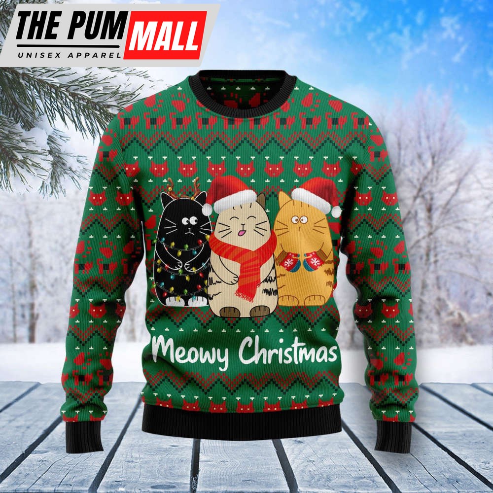 Cat Meowy Christmas Ugly Christmas Sweater, Best Gift For Christmas 2023