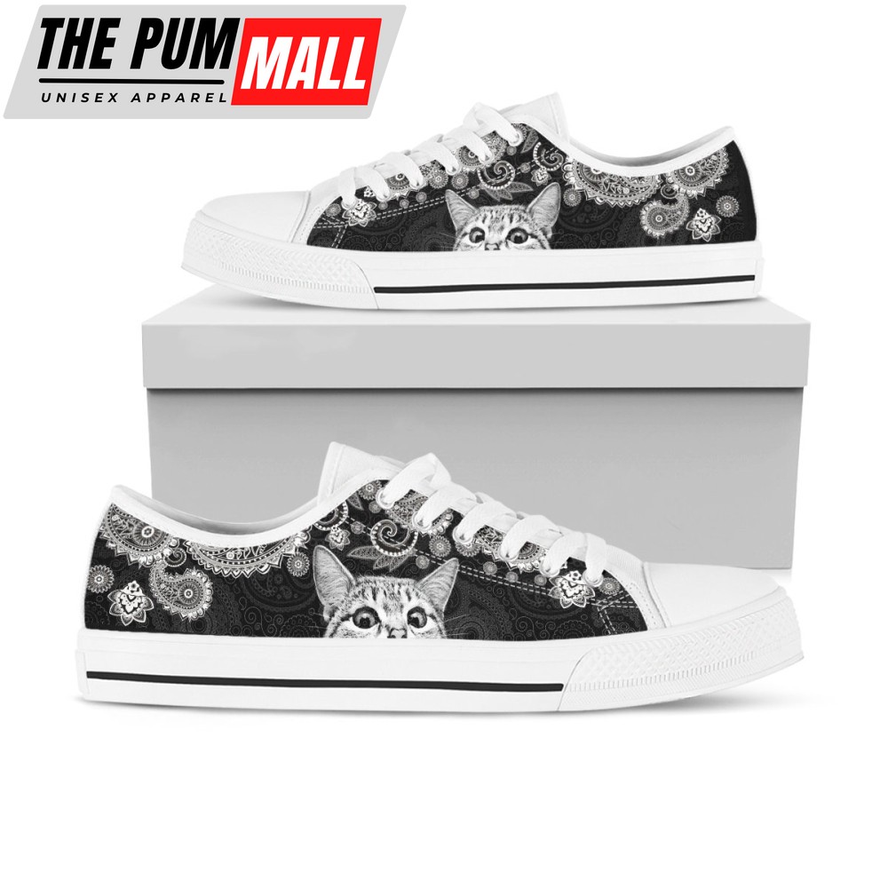 Cat Mom Kitty Printed Shoes Kitten, Cat Low Top Shoes, Gift For Cat Lovers