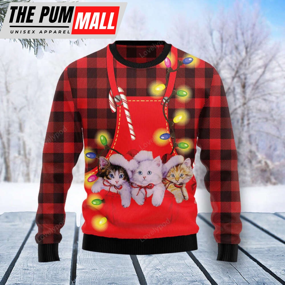 Cat Pocket Christmas Funny Ugly Christmas Sweater – Gifts For Christmas