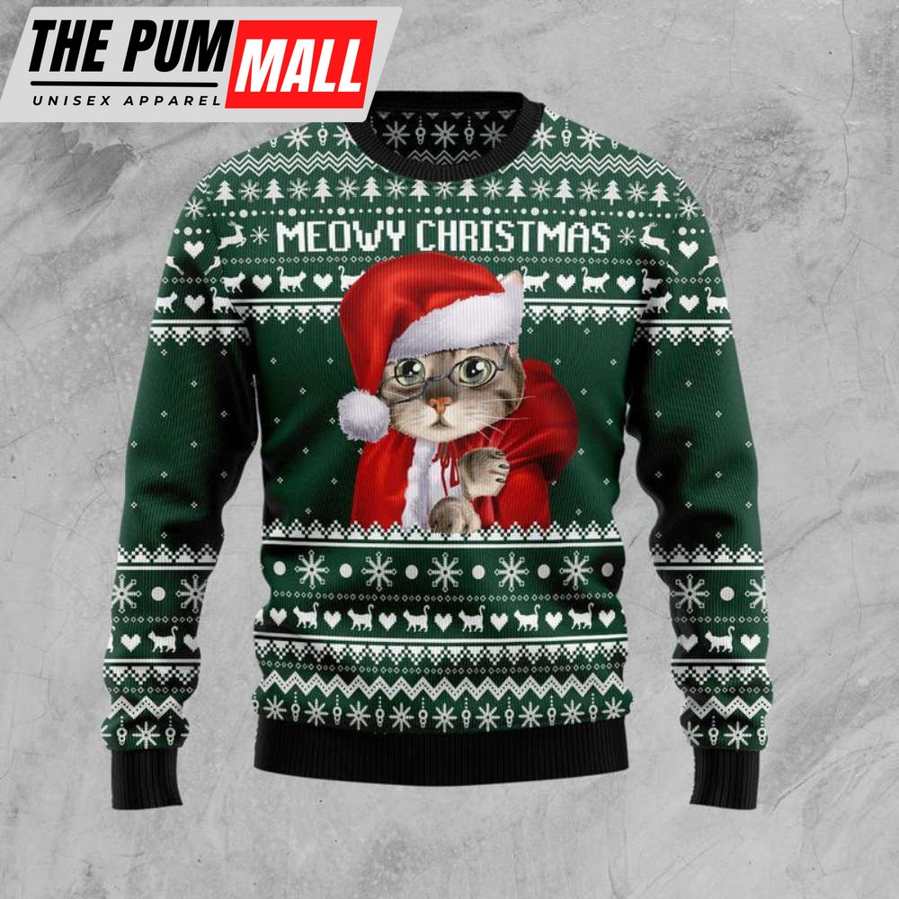 Cat Santa Ugly Christmas Sweater, For Men & Women, Best Gift For Christmas