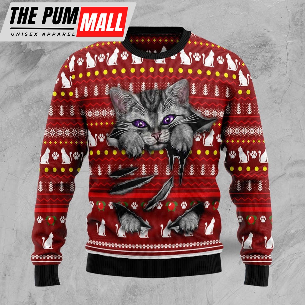 Cat Scratch TY510 Ugly Christmas Sweater – Noel Malalan’s Christmas Signature