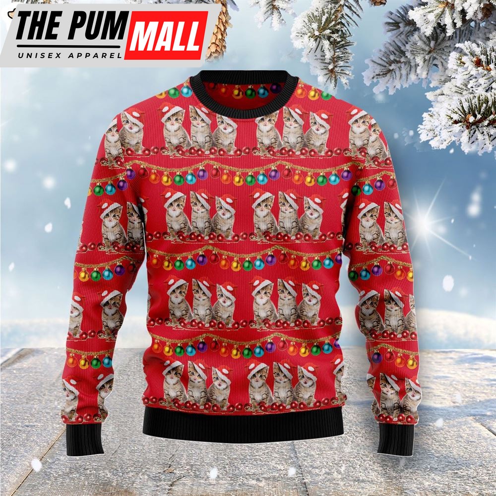 Cat Themed Kitten Ugly Christmas Sweater – Xmas Gifts For Dog Lovers – Gift For Christmas