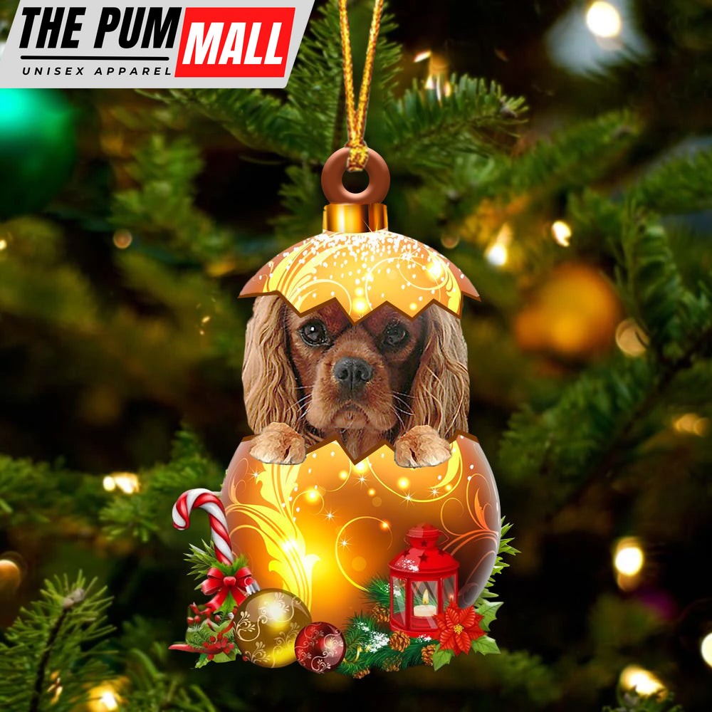 Cavalier King Charles Spaniel 3 In Golden Egg Christmas Ornament – Car Ornament – Unique Dog Gifts For Owners Limited Edition