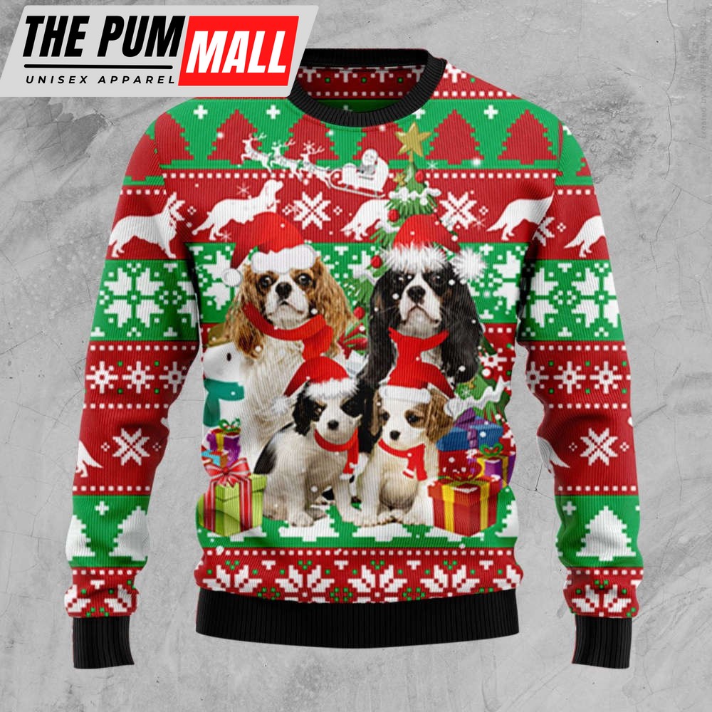 Cavalier King Charles Spaniel Family Ugly Christmas Sweater, Gift For Christmas