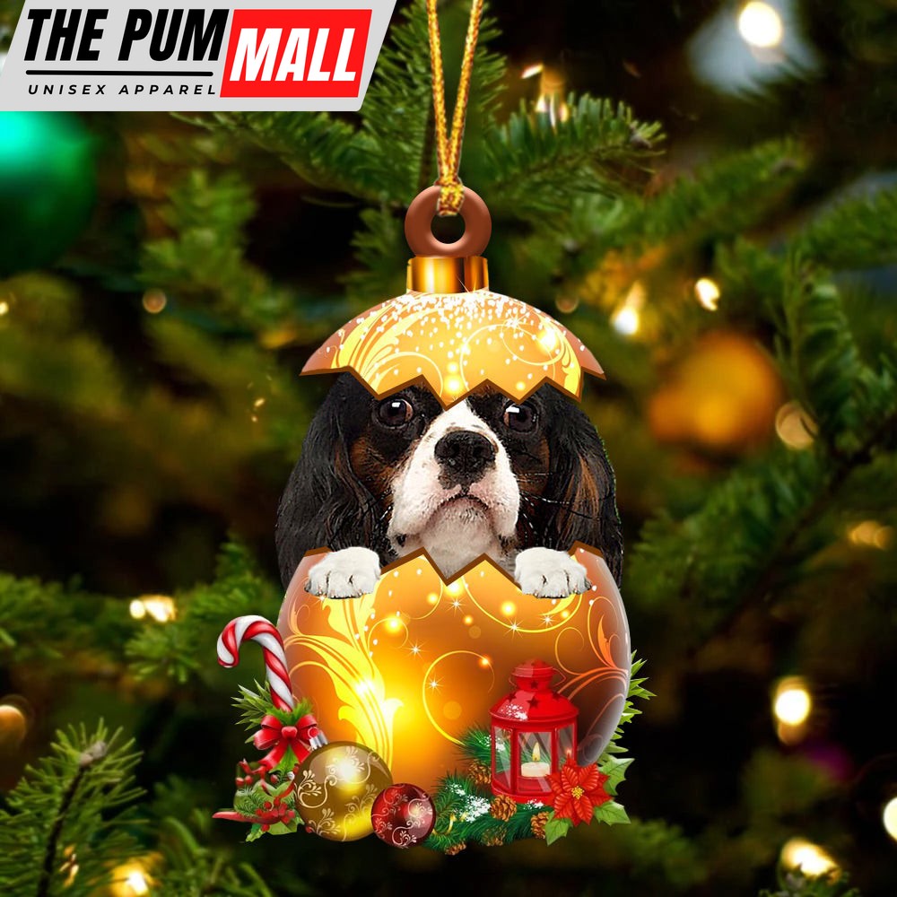 Cavalier King Charles Spaniel2 In Golden Egg Christmas Ornament – Car Ornament – Unique Dog Gifts For Owners Limited Edition