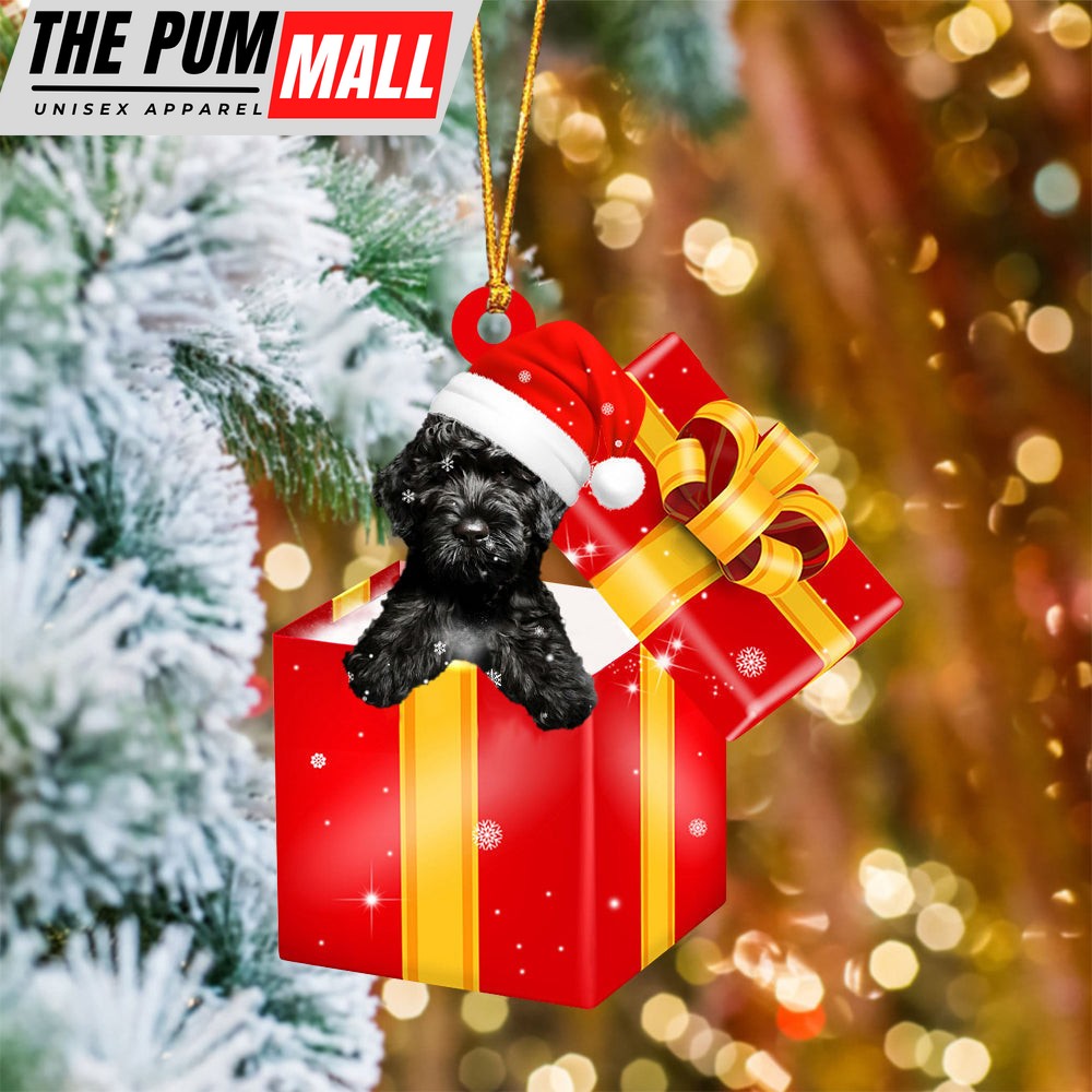 Cavapoo In Red Gift Box Christmas Ornament – Holiday Dog Ornaments Limited Edition