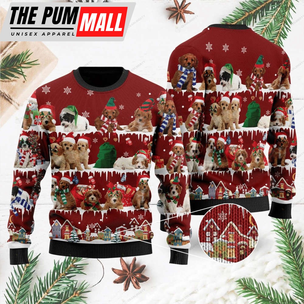 Cavoodle Lovers Ugly Christmas Sweater, Gift For Christmas, Unisex Crewneck Sweater