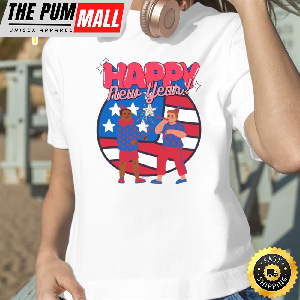 Celabrating Happy New Year Usa 2025 Happy New Year America Unisex Basic T-shirt